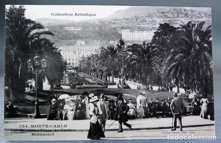 Cartoline: Postal Monte Carlo Montecarlo Les Jardins Place Casino Beausoleil Giletta Phot sin circular
