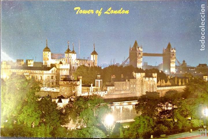 Postkarten: Londres. Tower of London. Vista nocturna. Nueva. Color