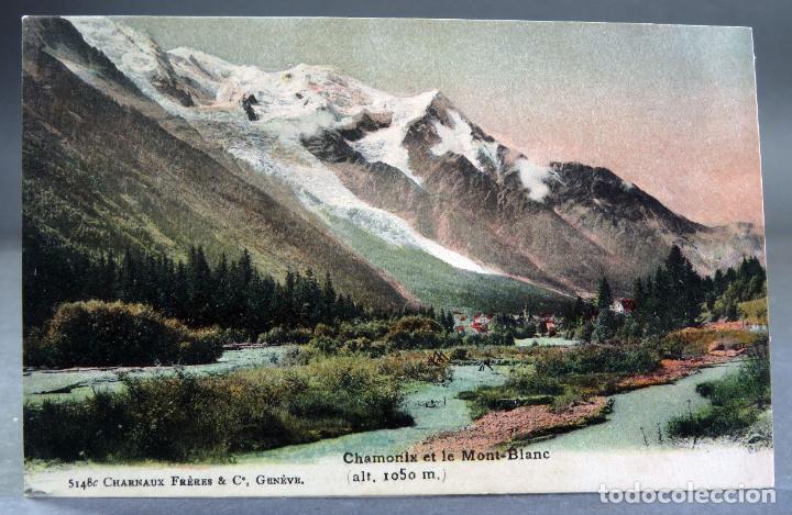 Postales: Postal Alpes Chamonix et le Mont Blanc Charnaux Fr&egrave;res & Co sin circular hacia 1900