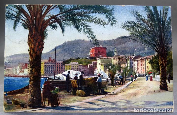 Postais: Postal Novara Italia Riviera di Levante Santa Marguerita Photochromie circulada sello 1912