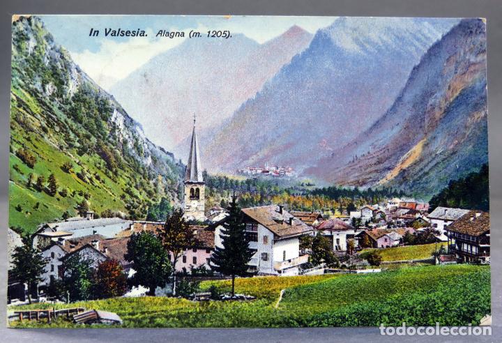Postcards: Postal Valsesia Alagna Italia circulada sello 1912