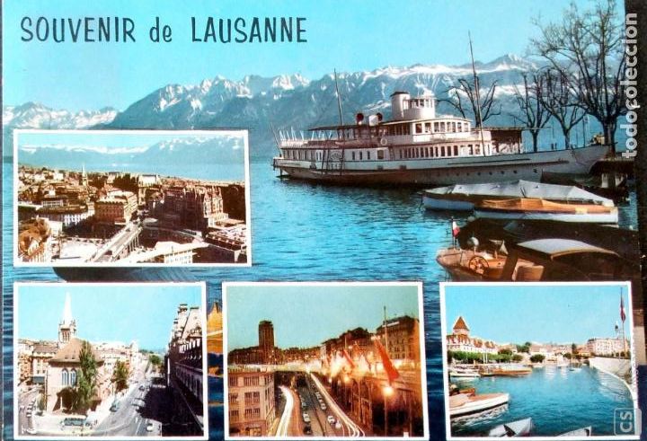 Postkarten: Lausana (Suiza). Varios aspectos. Usadaa. Color
