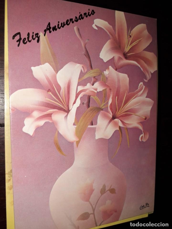Postais: N&ordm; 36034 POSTAL PORTUGAL FLORES FELIZ ANIVERSARIO