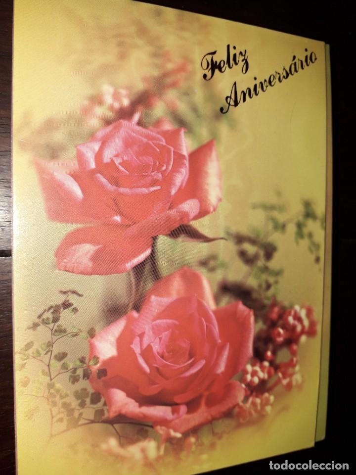 Postais: N&ordm; 36035 POSTAL PORTUGAL FLORES FELIZ ANIVERSARIO