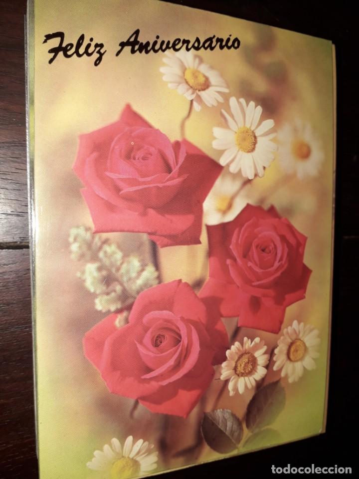 Cartoline: N&ordm; 36038 POSTAL PORTUGAL FLORES FELIZ ANIVERSARIO