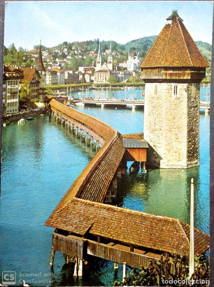 Postales: Lucerna. Kapellb&uuml;cke mit Wassertrm. Nueva. Color - Foto 1