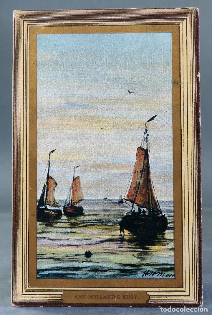 Postales: Postal dibujo Pa&iacute;ses Bajos Aan Holland Kust barcos paisaje holand&eacute;s circulada sello 1912