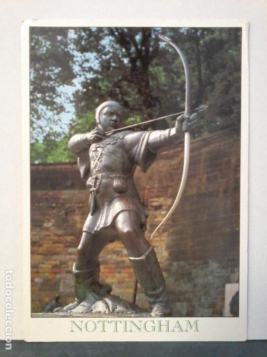 Postales: TARJETA POSTAL. THE NOTTINGHAM COLLECTION. THE STATUE OF ROBIN HOOD OUTSIDE THE WALLS OF THE CASTLE.