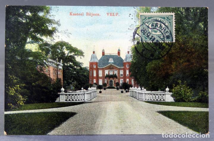 Postales: Postal Velp Pa&iacute;ses Bajos Kasteel Biljoen HWK circulada sello 1911