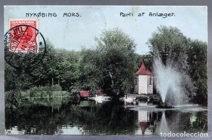Cartes Postales: Postal Nykobing Mors Dinamarca Parti af Anglaeget Eneret circulada sello 1911