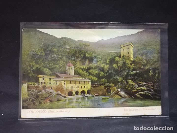 Cartoline: TARJETA POSTAL DE ITALIA. PORTOFINO. SAN FRUTTUOSO. UN SALUTO DA PORTOFINO.