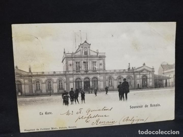 Postkarten: TARJETA POSTAL. BELGICA. RENAIX. LA GARE.