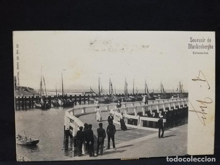 Postkarten: TARJETA POSTAL. BELGICA. BLANKENBERGHE. ESTACADES.