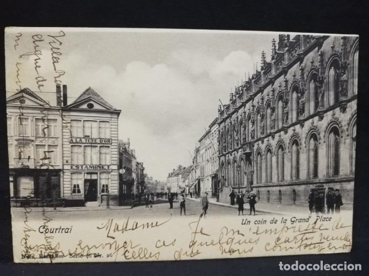 Postales: TARJETA POSTAL. BELGICA. COURTRAI. UN COIN DE LA GRAND PLACE.