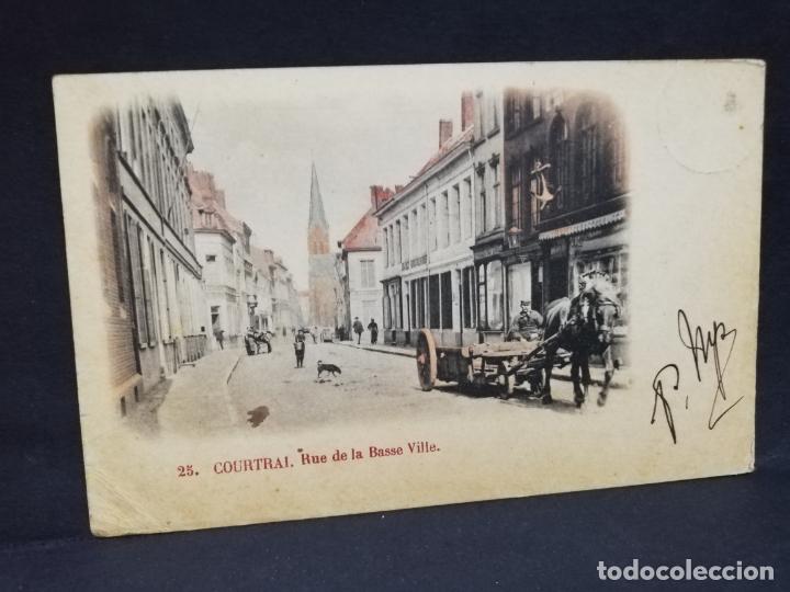 Postales: TARJETA POSTAL. BELGICA. COURTRAI. RUE DE LA BASSE VILLE.