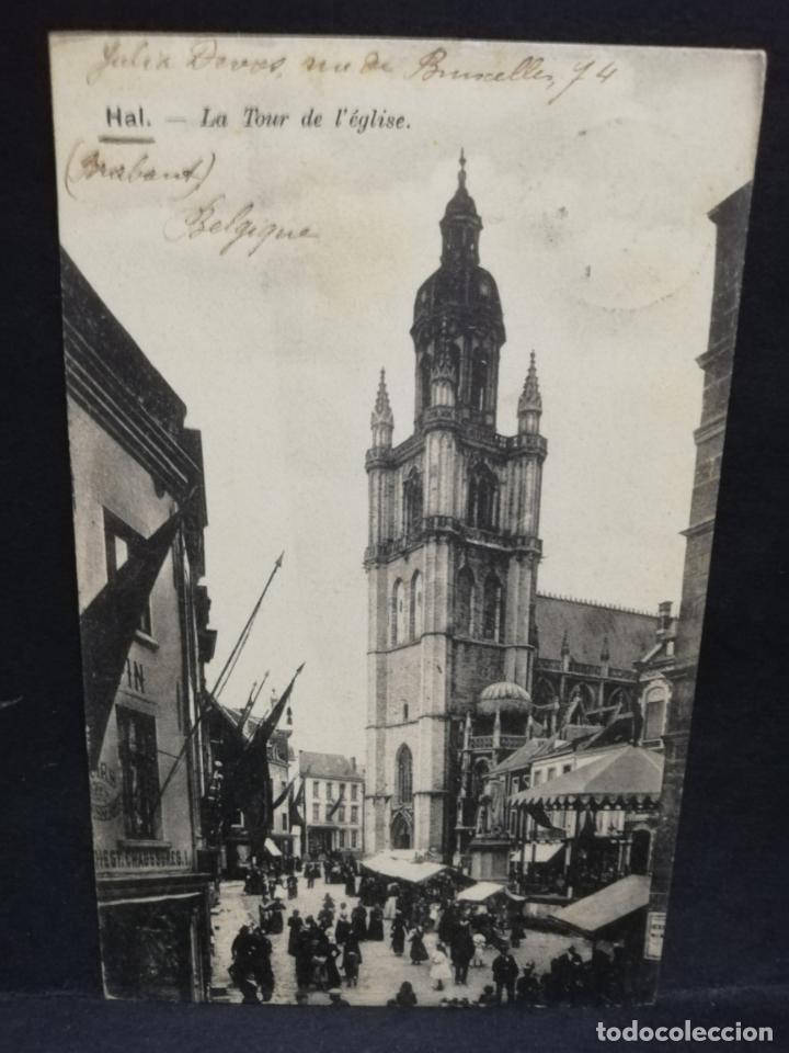 Postales: TARJETA POSTAL. BELGICA. HALLE. LA TOUR DE I&acute;EGLISE.