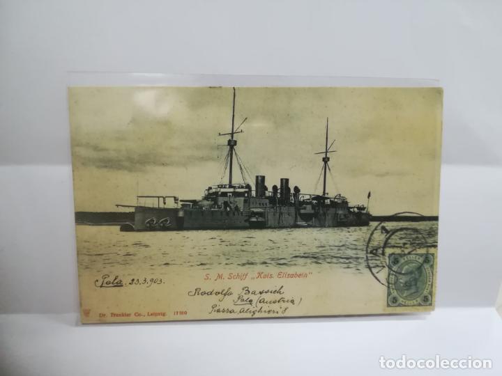 Postkarten: TARJETA POSTAL. S.M. SCHIFF 'KAIS ELISABETH'. 17560. DR.TRENKLER CO