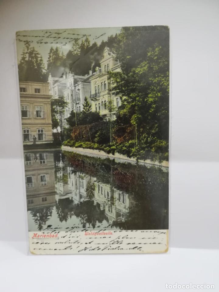 Postkarten: TARJETA POSTAL. REPUBLICA CHECA. MARIENBAD. WALDQUELLZEILE. 1905. E.W.K