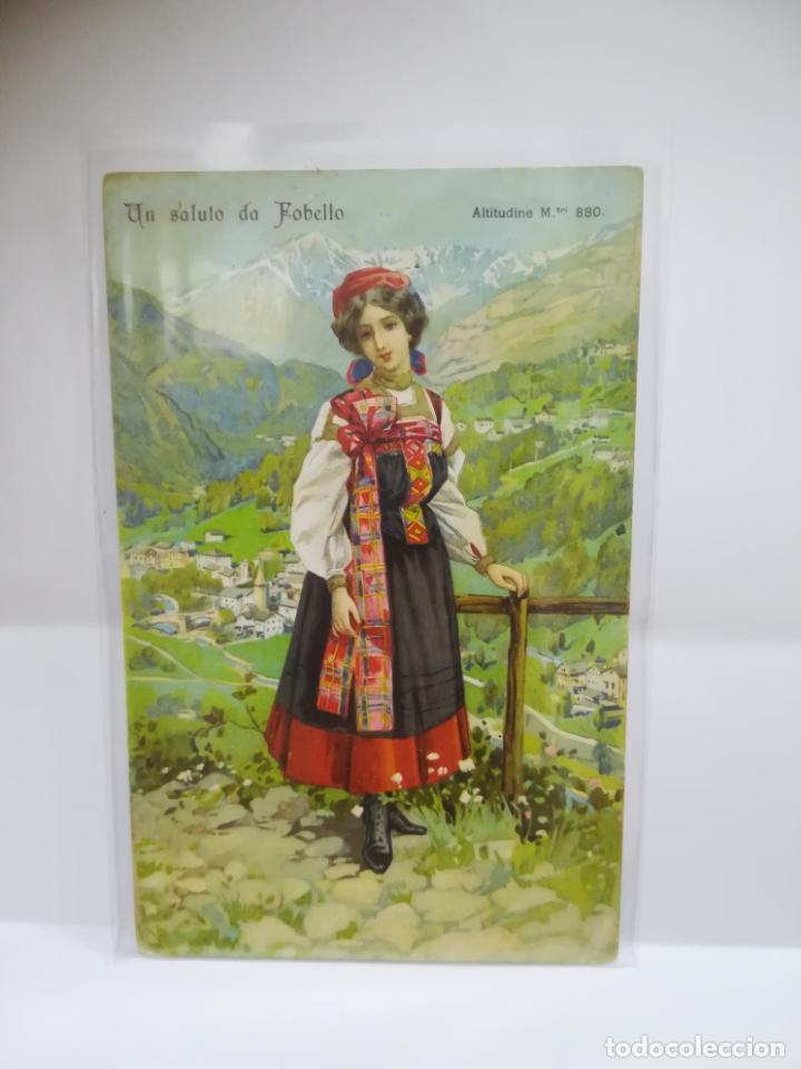 Postkarten: TARJETA POSTAL. ITALIA. UN SALUTO DA FOBELLO. ALTITUDINE M.TRI 880