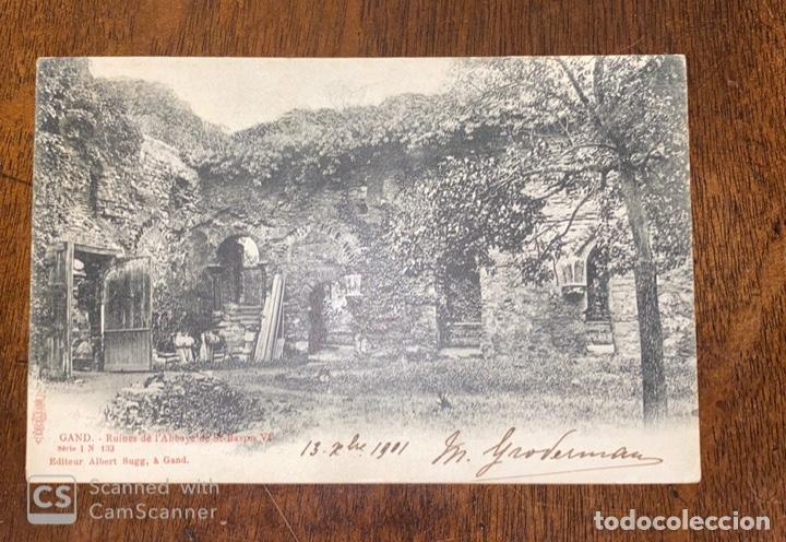 Cartes Postales: TARJETA POSTAL. BELGICA. FLANDES ORIENTAL.GANTE.GAND. RUINES DE L'ABBAYE DE ST. BAVON. SERIE 1 N&ordm;133