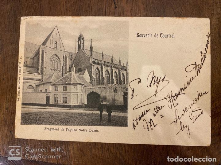 Cartes Postales: TARJETA POSTAL. BELGICA. FLANDES OCCIDENTAL. COURTRAI. FRAGMENT DE L'EGLISE NOTRE DAME. 1901