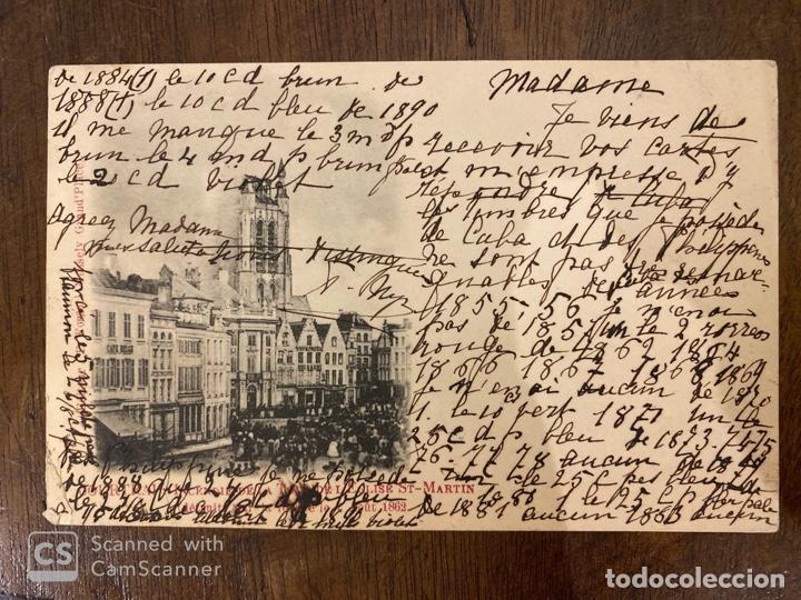 Cartes Postales: TARJETA POSTAL. BELGICA. FLANDES OCCIDENTAL. COURTRAI. L'EGLISE ST-MARTIN. 1901