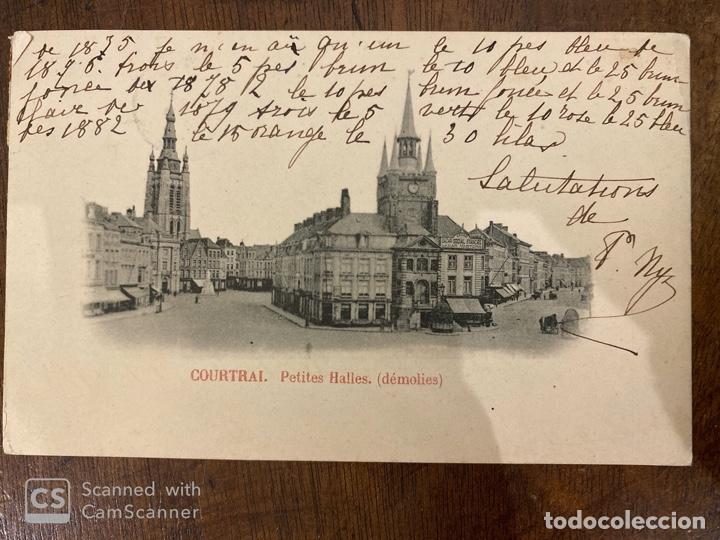 Cartes Postales: TARJETA POSTAL. BELGICA. FLANDES OCCIDENTAL. COURTRAI. PETITES HALLES. DEMOLIES. 1901