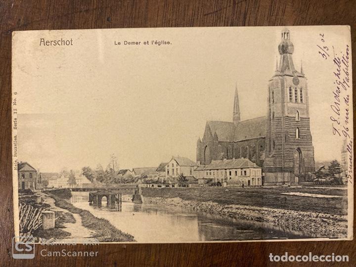 Postkarten: TARJETA POSTAL. BELGICA. BRABANTE FLAMENCO. AERSCHOT. LE DEMER ET L'EGLISE. SERIE 13 N&ordm; 6. 1902