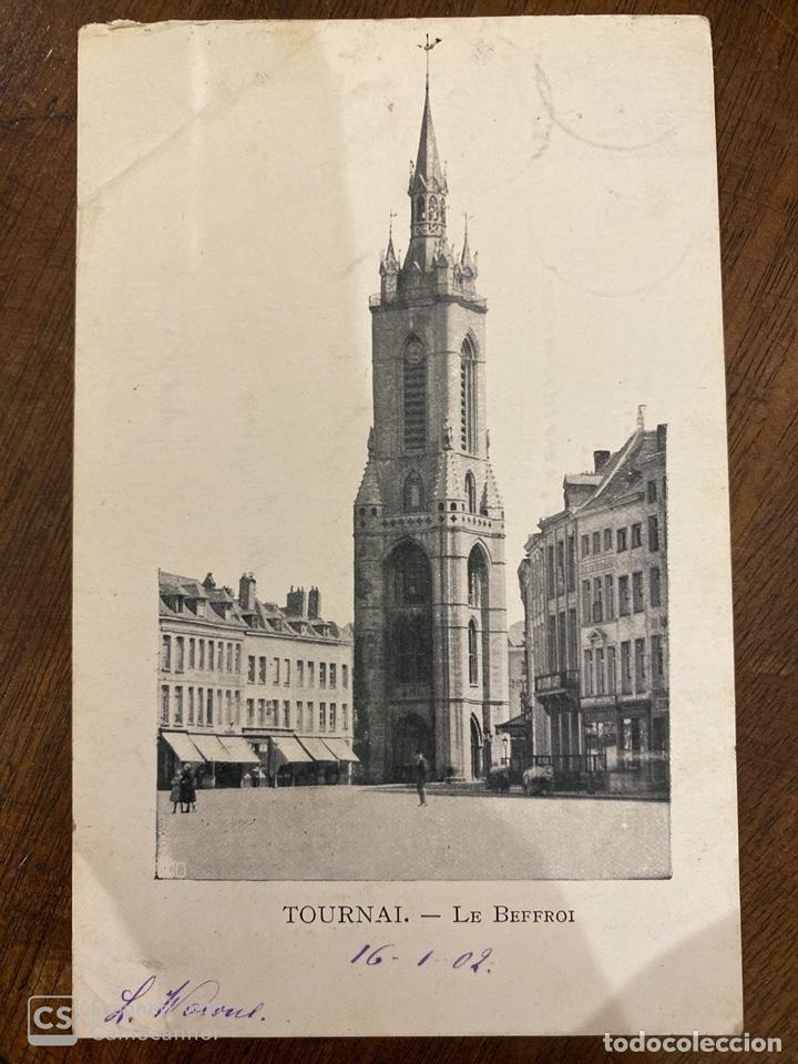 Postkarten: TARJETA POSTAL. BELGICA. HENAO. TOURNAI. LE BEFROI. 1902.