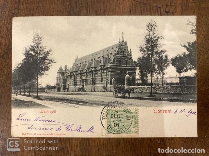 Postkarten: TARJETA POSTAL. BELGICA. HENAO. TOURNAI. L'ENTREPOT. 1901