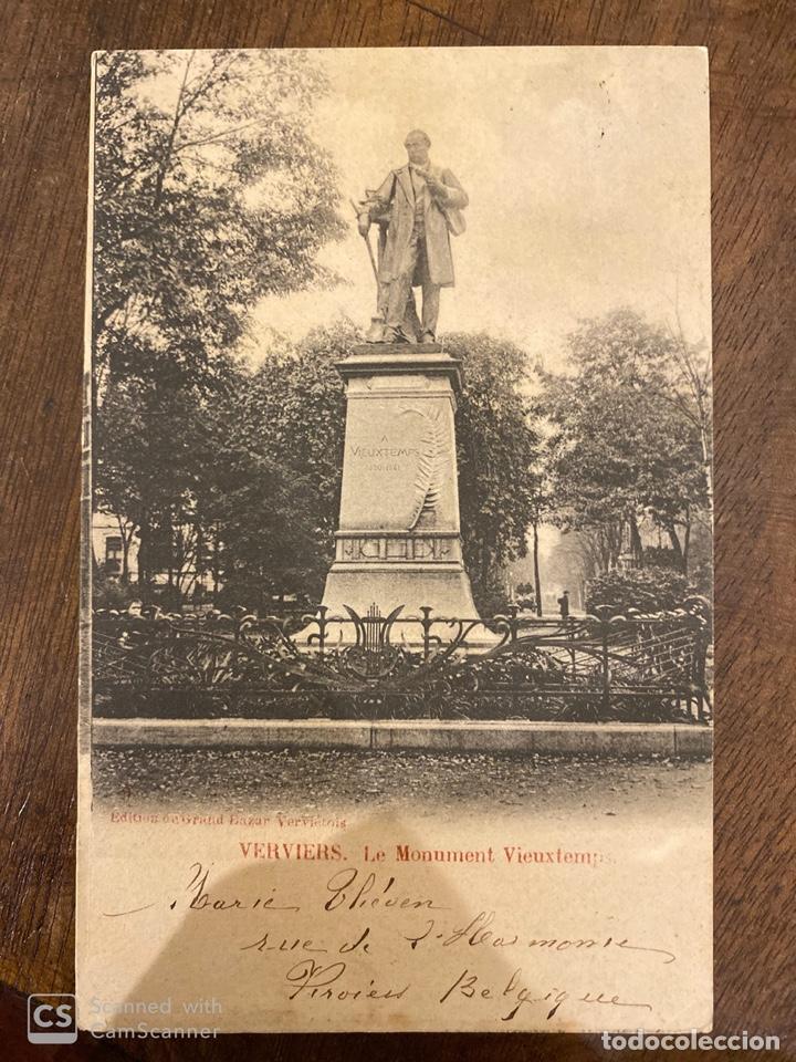 Postkarten: TARJETA POSTAL. BELGICA. LIEJA. VERVIERS. LE MONUMENT VIEUXTEMPS.