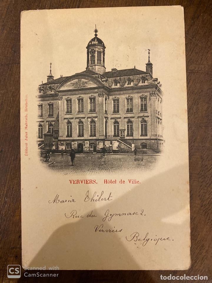 Postkarten: TARJETA POSTAL. BELGICA. LIEJA. VERVIERS.HOTEL DE VILLE. 1901