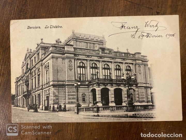 Postkarten: TARJETA POSTAL. BELGICA. LIEJA. VERVIERS. LE THEATRE. 1906.