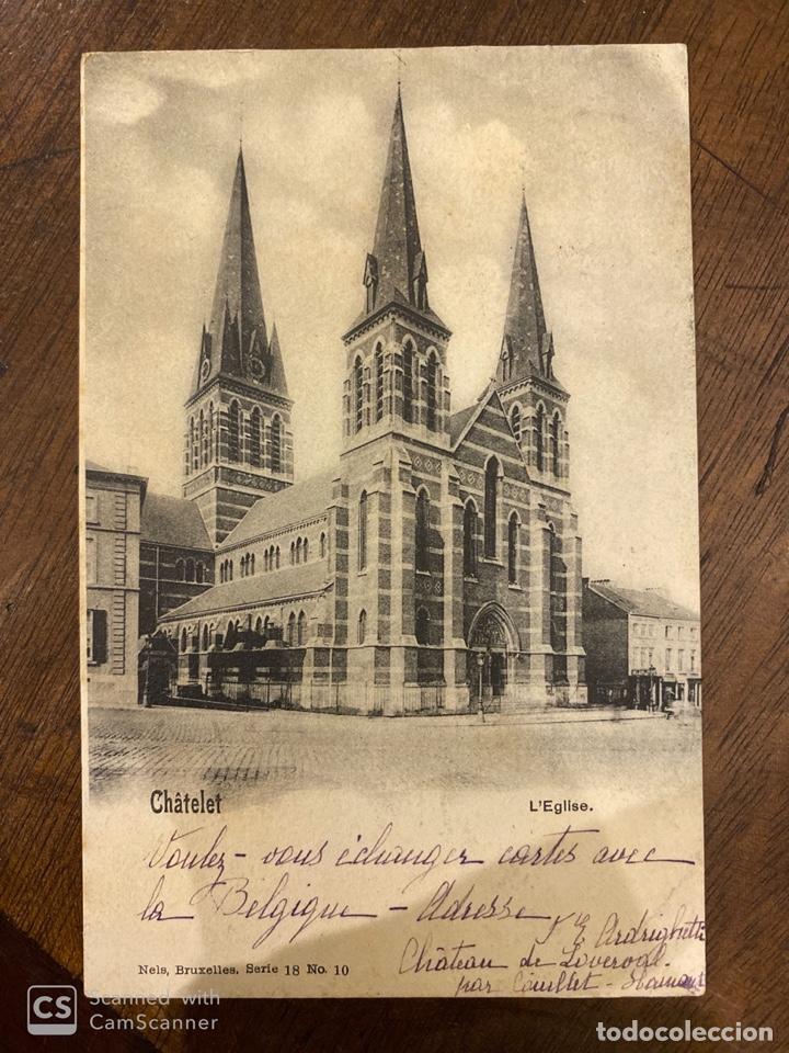 Cartes Postales: TARJETA POSTAL. BELGICA. HENAO. COUILLET. CHATELET. L'EGLISE. SERIE 18. N&ordm; 10. 1901
