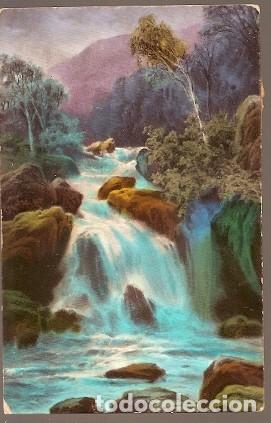 Postales: Portugal & Circulado, Fantasia, Pintura de Paisaje Rural, Fund&atilde;o, Aldeia Nova do Cabo 1914 (456)