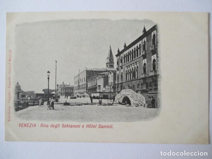 Postais: TARJETA POSTAL DE ITALIA. VENEZIA. RIVA DEGLI SCHIAVONI E HOTEL DANIELI