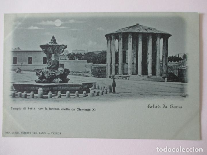 Postcards: TARJETA POSTAL DE ITALIA. VENEZIA. TEMPIO DI VESTA CON LA FONTANA ERETTA DA CLEMENTE XI