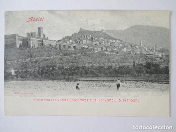 Postcards: TARJETA POSTAL DE ITALIA. PANORAMA CON VEDUTA DELLE CHIESE E DEL CONVENTO S. FRANCESCO. ASSISI