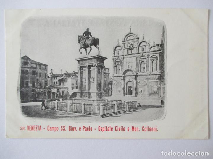 Postales: TARJETA POSTAL DE ITALIA. VENEZIA. 28. CAMPO SS. GIOV. E PAOLO. OSPITALE CIVILE E MON. COLLEONI.