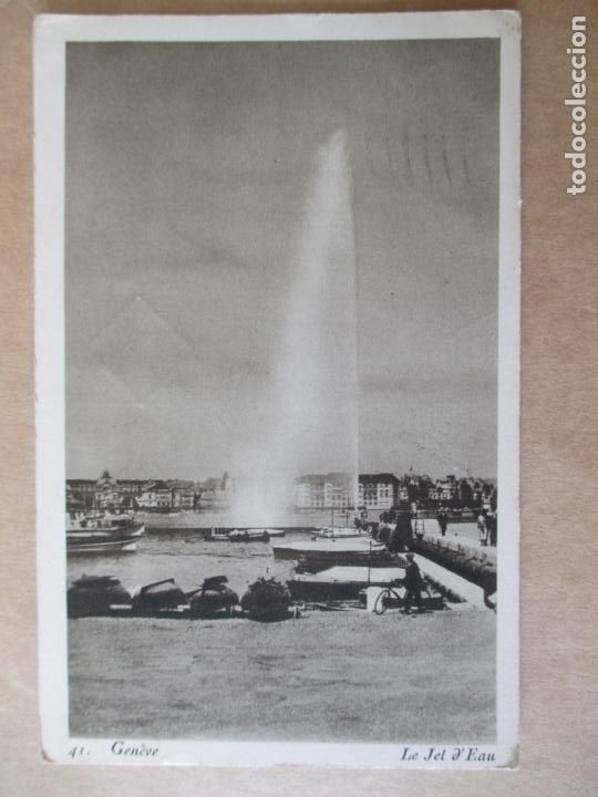 Postales: TARJETA POSTAL DE SUIZA. GENEVE. 41. LE JET & EAU ED PAUL LEBET