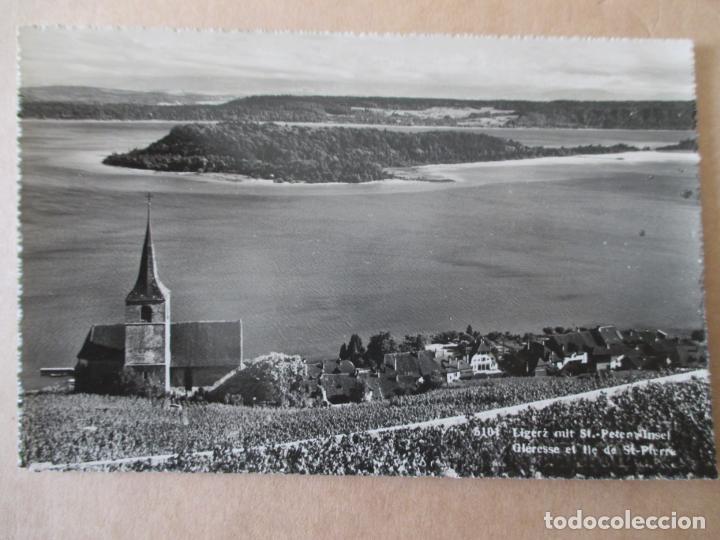 Postales: TARJETA POSTAL DE SUIZA. LIGERIZ MIT ST PETEN INSEL. OLERESSE ET LLE DE ST PIERRE. SARTORI