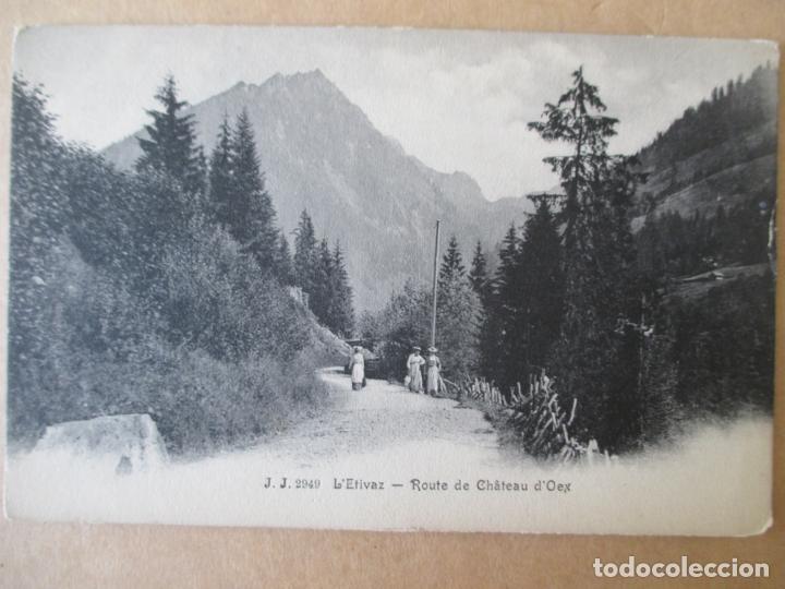 Postcards: TARJETA POSTAL DE SUIZA.J. J. 2949. L&acute;ETIVAZ. ROUTE DE CHATEAU D&acute;OEX.