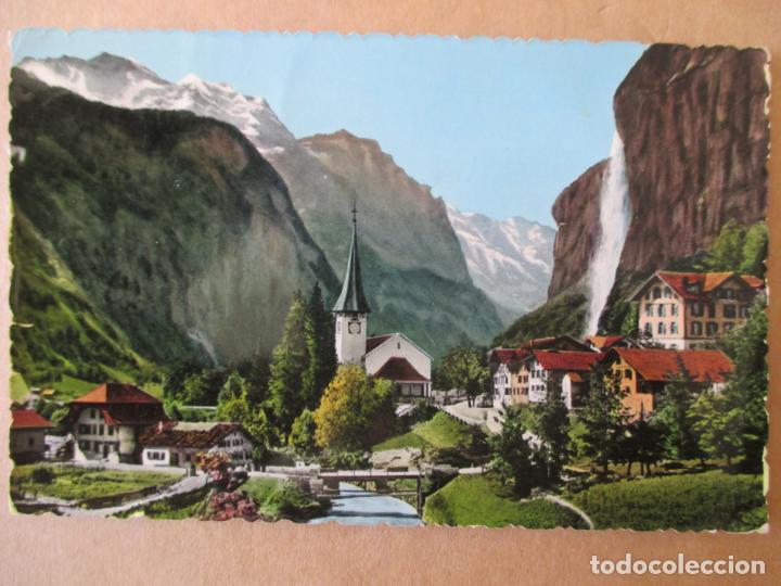 Postcards: TARJETA POSTAL DE SUIZA. LAUTERBRUNNEN 797 M MIT STAUBBACH UND JUNGFRAU