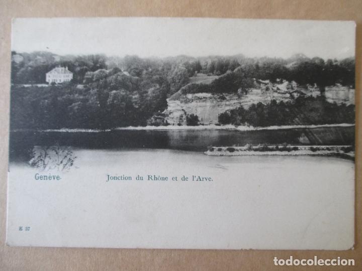 Postcards: TARJETA POSTAL DE SUIZA. GENEVE. JONCTION DU RHONE ET DE L&acute;ARVE.