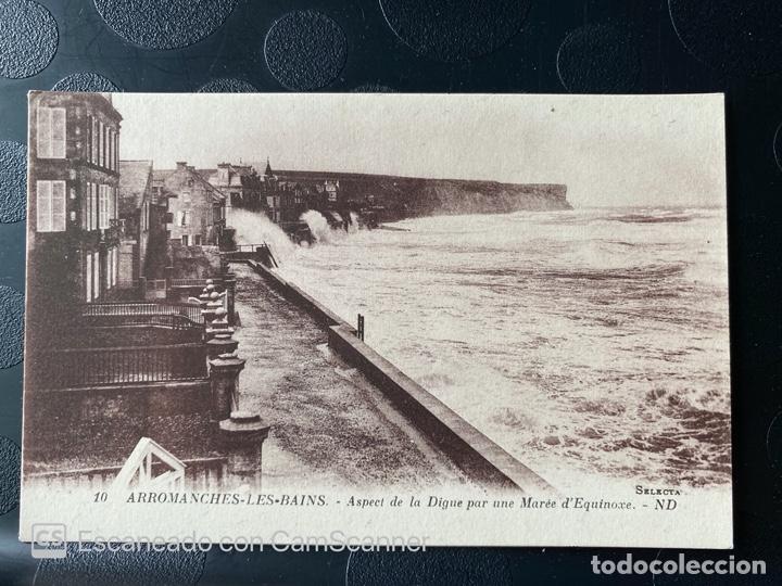Postcards: TARJETA POSTAL. FRANCIA. NORMANDIA.CALVADOS. 10.- ARROMANCHES-LES-BAINS.ASPECT DE LA DIGUE PAR MAREE