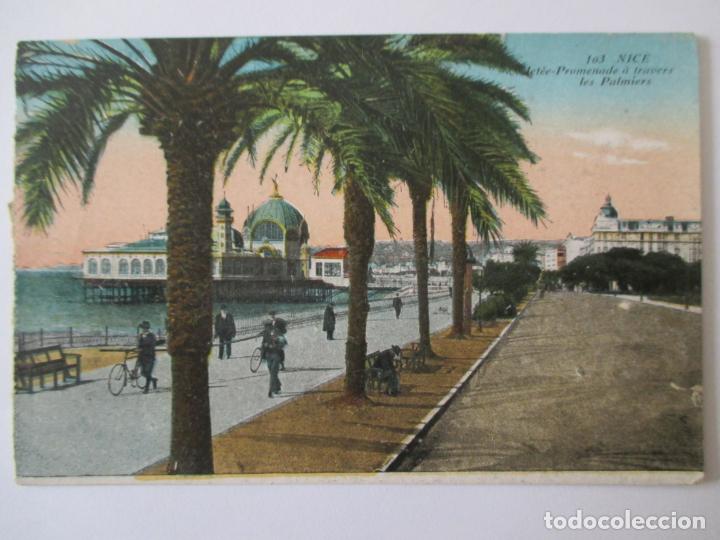 Postales: TARJETA POSTAL DE FRANCIA. 103 NICE. LETEE PROMENADE A TRAVERS LES PALMIERS