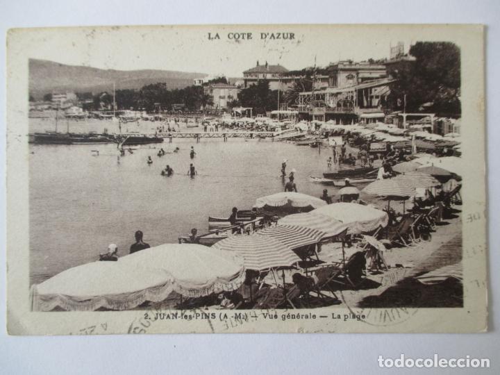 Postais: TARJETA POSTAL DE FRANCIA. LA COTE D&acute;AZUR. JUAN LES PINS VUE GENERALE LA PLAGE