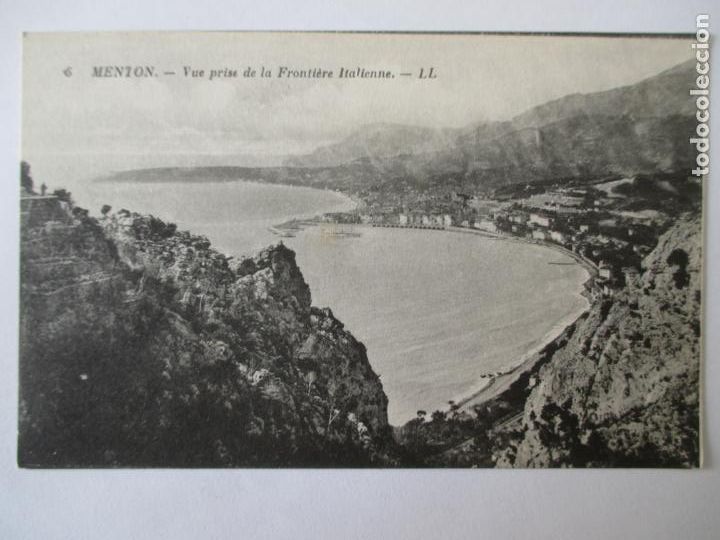 Postais: TARJETA POSTAL DE FRANCIA. 6 MENTON. VUE PRISE DE LA FRONTIERE ITALIENNE LL