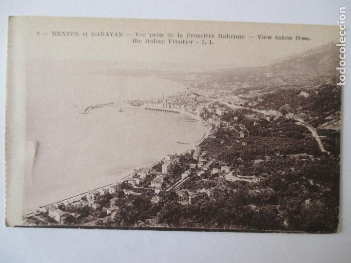 Postais: TARJETA POSTAL DE FRANCIA. 2 MENTON ET GARAVAN. VUE PRISE DE LA FRONTEIRE ITALIENNE
