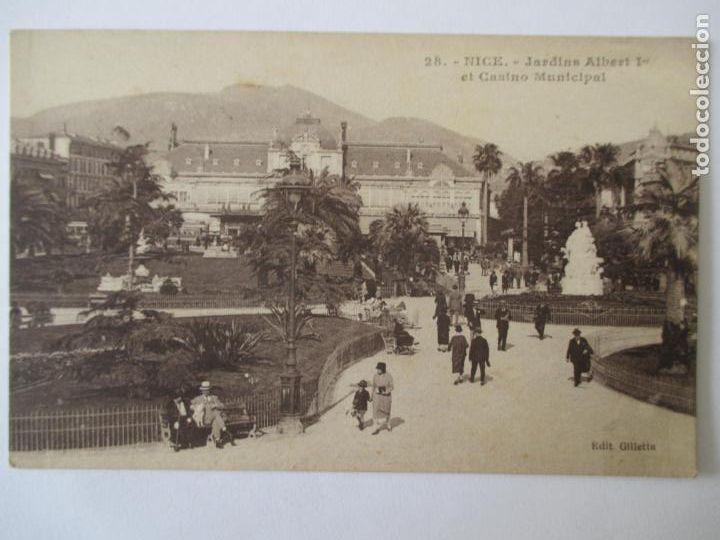 Postais: TARJETA POSTAL DE FRANCIA. 28 NICE JARDINS ALBERT ET CASINO MUNICIPAL